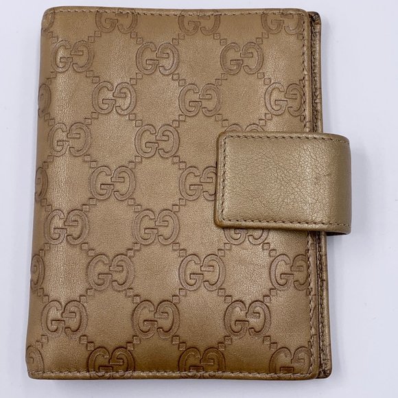 Authentic Gucci GG Golden Brown 6-ring Agenda - Picture 1 of 9
